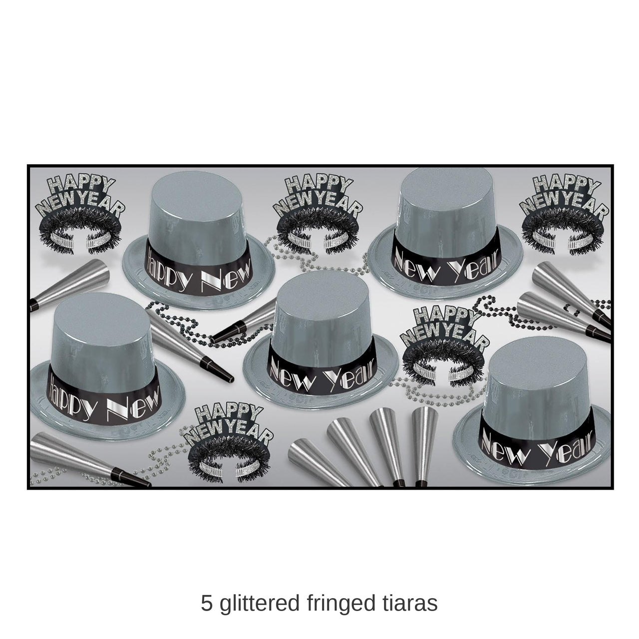 New Year's Eve Simply Silver Party Kit for 10