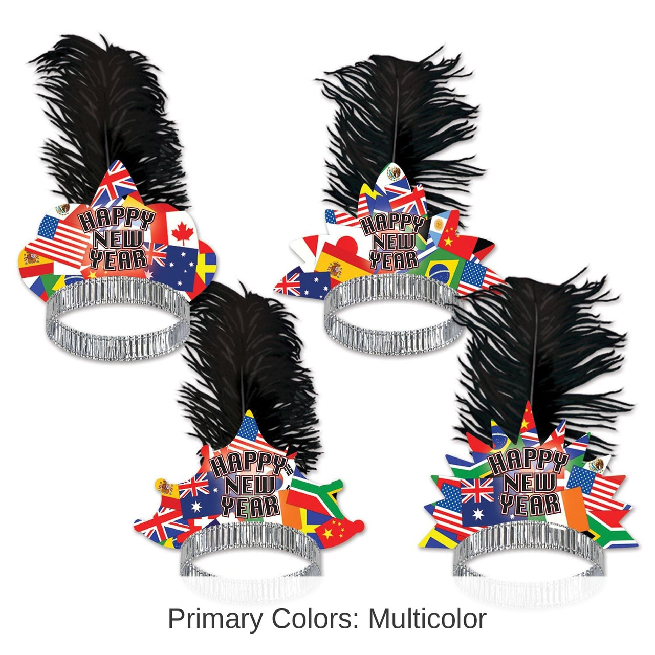 50 Pack Bulk New Year's Eve International Tiara