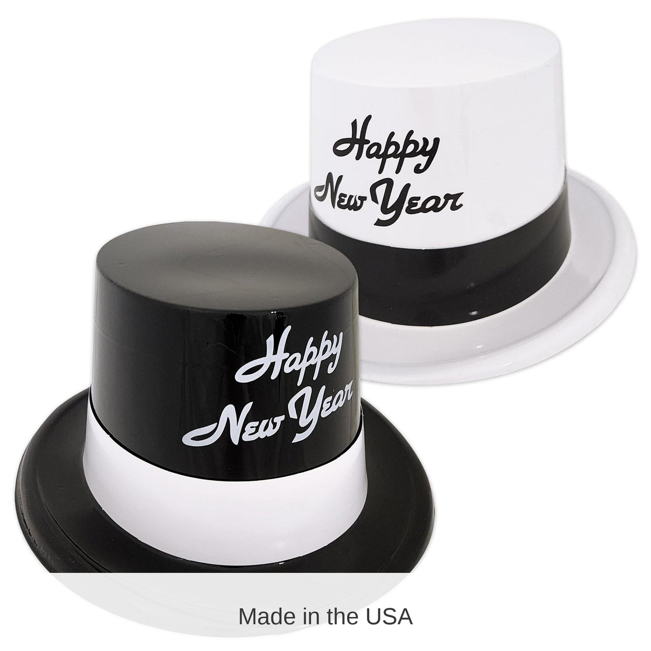 25 Pack Bulk Black & White Legacy New Years Party Topper Hats