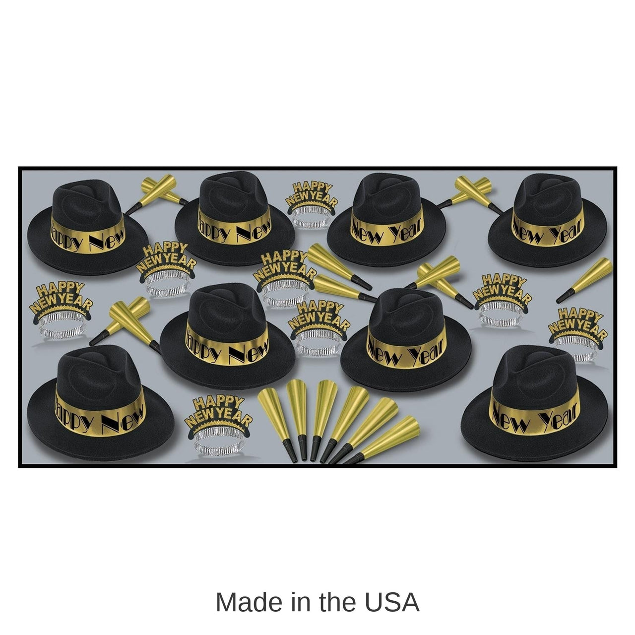 Swing Gold New Year's Eve Party Kit for 50 People