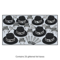 Swing Silver New Year's Eve Party Kit for 50 People