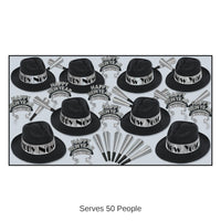 Swing Silver New Year's Eve Party Kit for 50 People