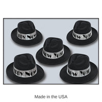 25 Pack Bulk New Year's Eve Silver Swing Fedora Hats