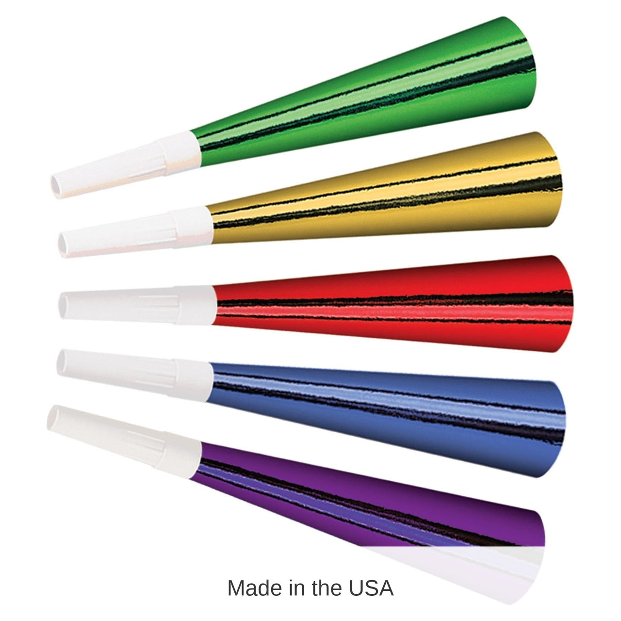 100 Pack Bulk Foil New Years Party Horns