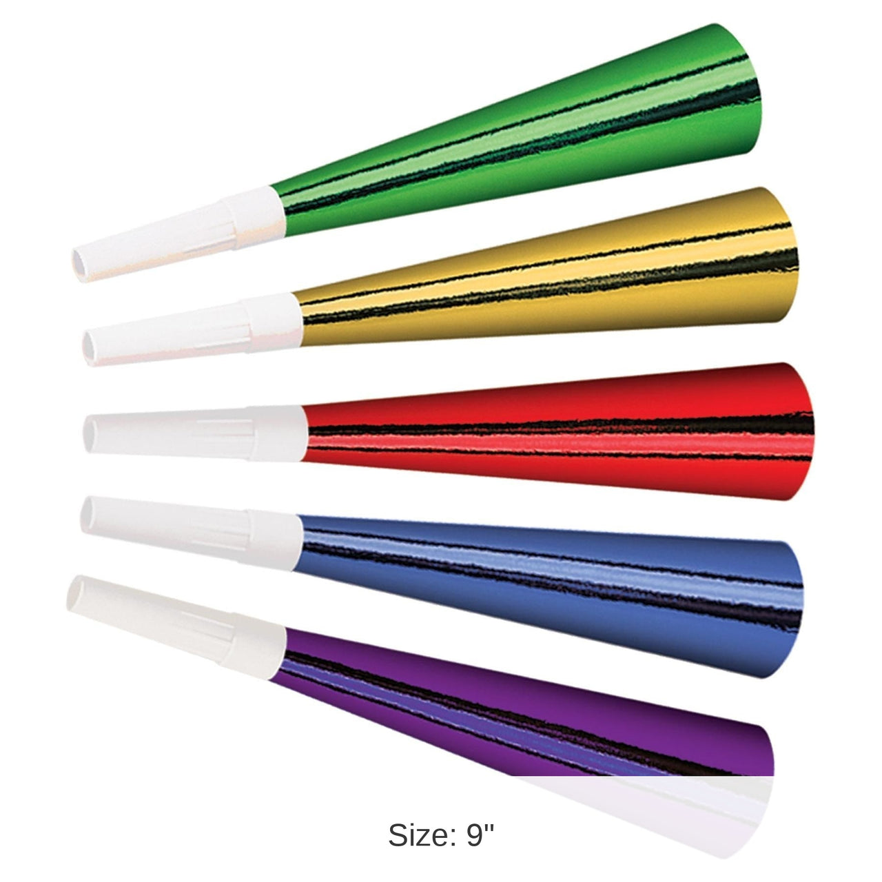 100 Pack Bulk Foil New Years Party Horns