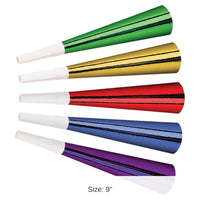 100 Pack Bulk Foil New Years Party Horns