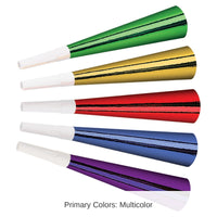 100 Pack Bulk Foil New Years Party Horns