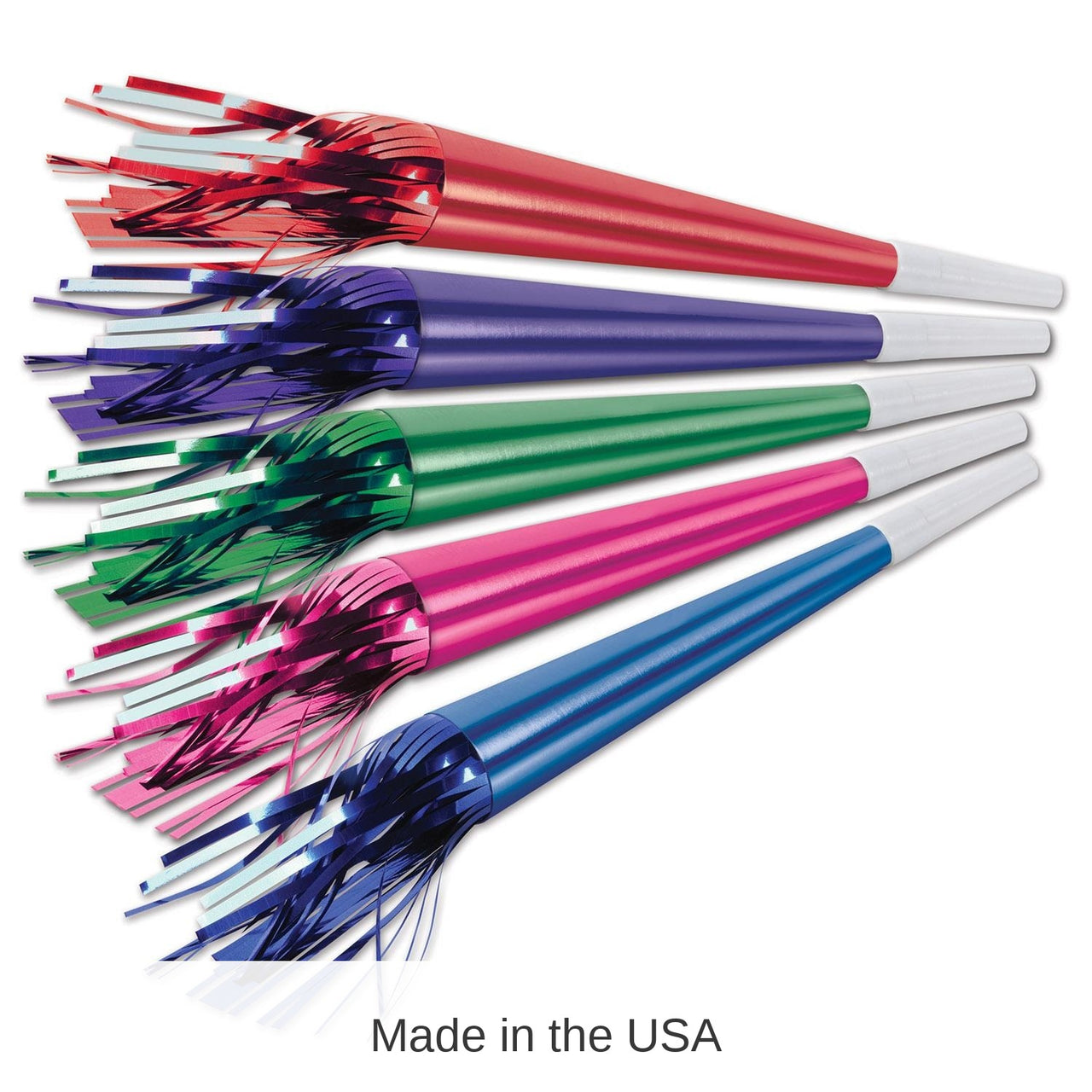 100 Pack Bulk Foil New Years Party Horns with Tassel