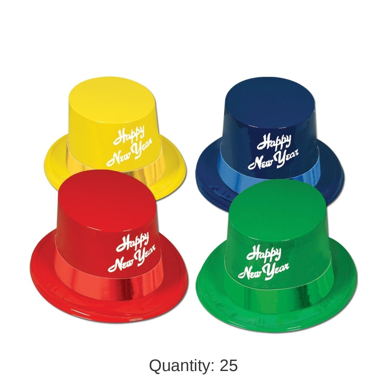 25 Pack Bulk Legacy New Years Party Toppers asst colors