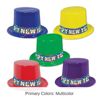 25 Pack Bulk Rainbow Blast New Years Party Toppers asst colors