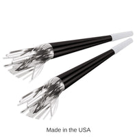 100 Pack Bulk New Year's Eve Black Foil Horns with Silver Tassel