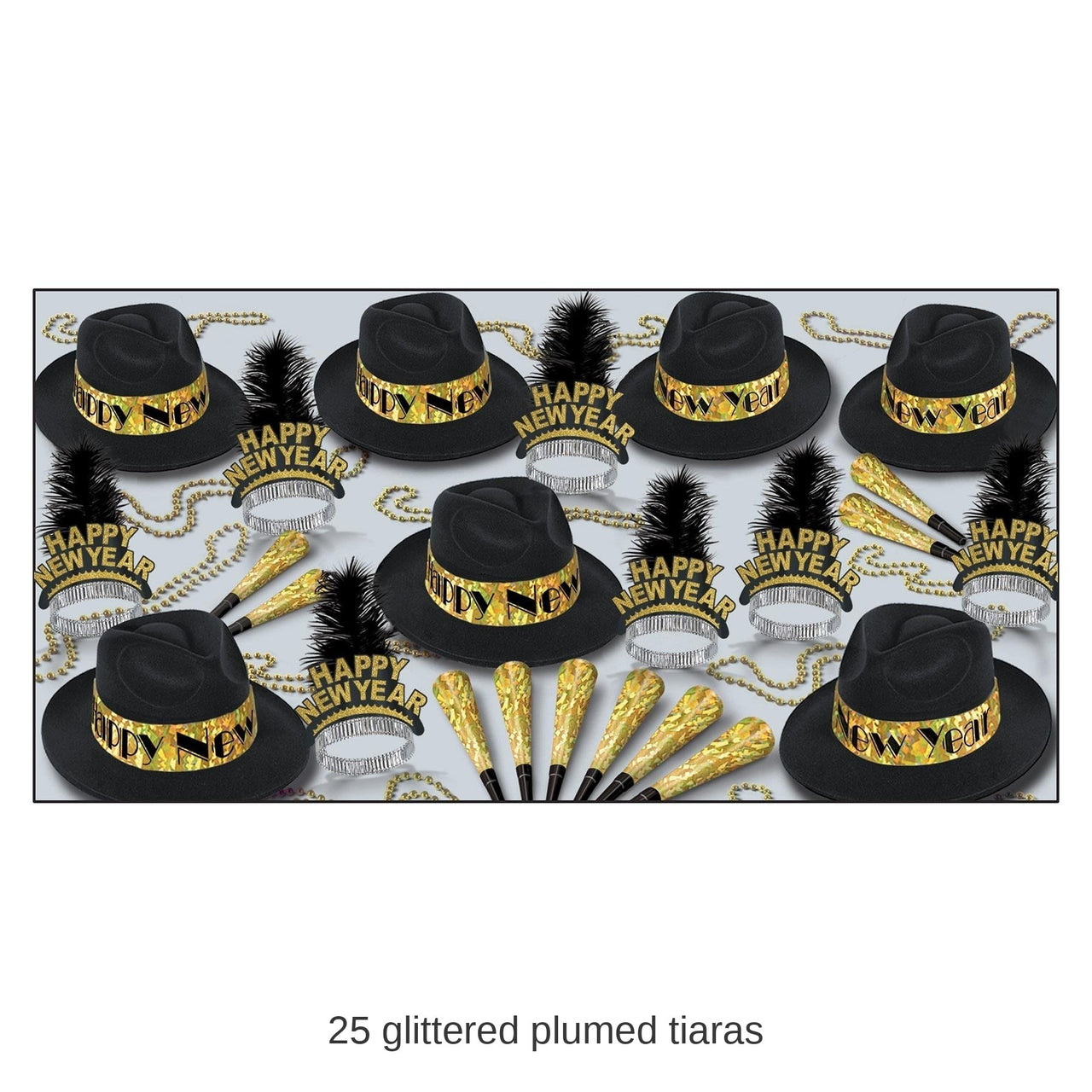 Swingin' Gold New Year's Eve Party Kit for 50 People