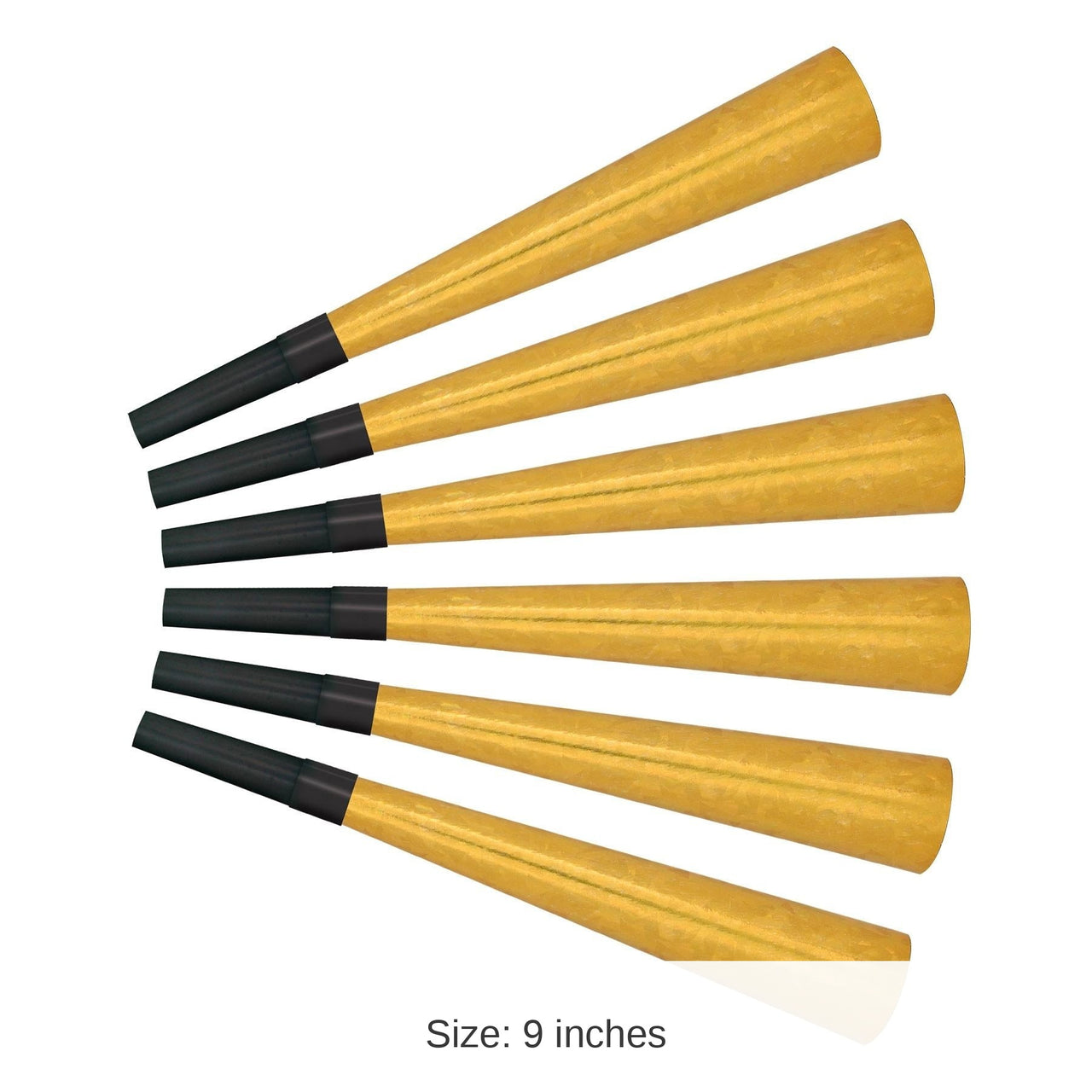 100 Pack Bulk Swingin' Gold New Years Party Horns