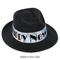 25 Pack Bulk New Year's Eve Swingin' Silver Fedora Hats