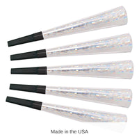 100 Pack Bulk Swingin' Silver New Years Party Horns
