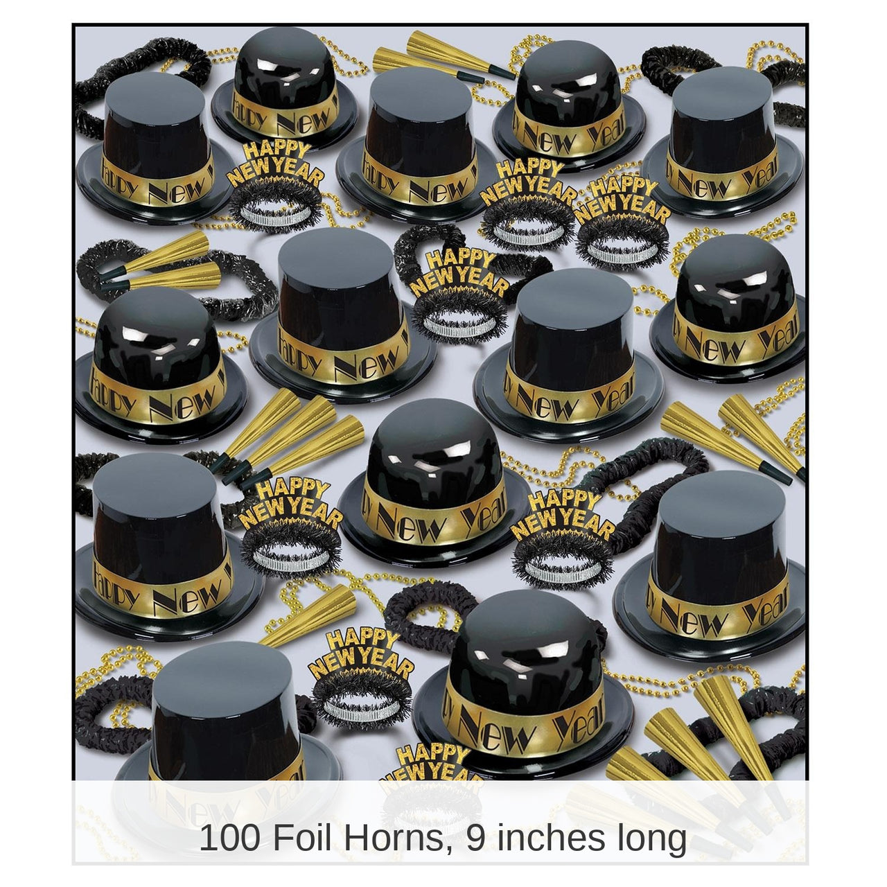 Showtime Gold New Year's Eve Party Kit for 100 People