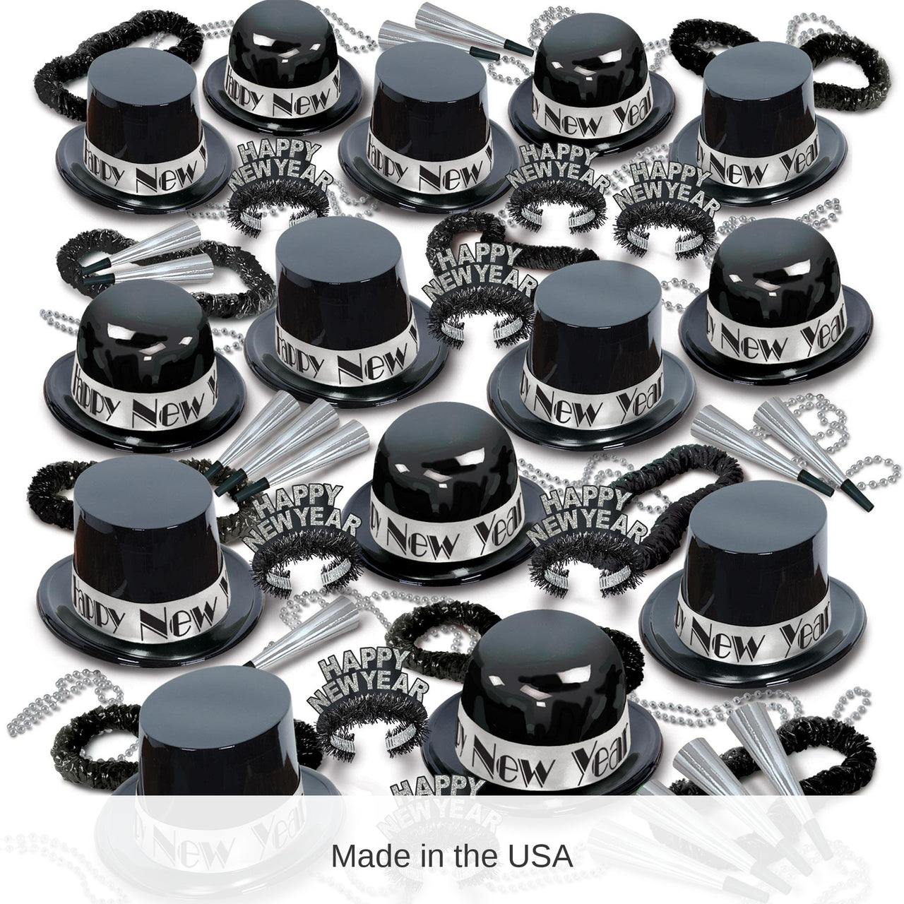 Showtime Silver New Year's Eve Party Kit for 100 People