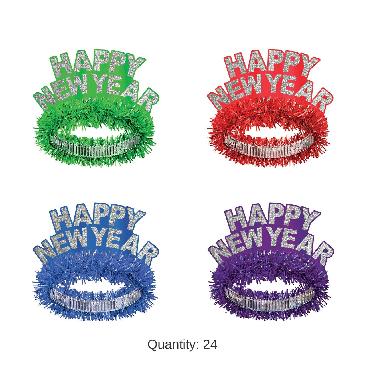 24 Pack Bulk Packaged Happy New Year Regal Tiaras