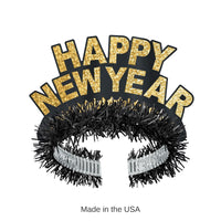 50 Pack Bulk Black/Gold Happy New Year Regal Tiara