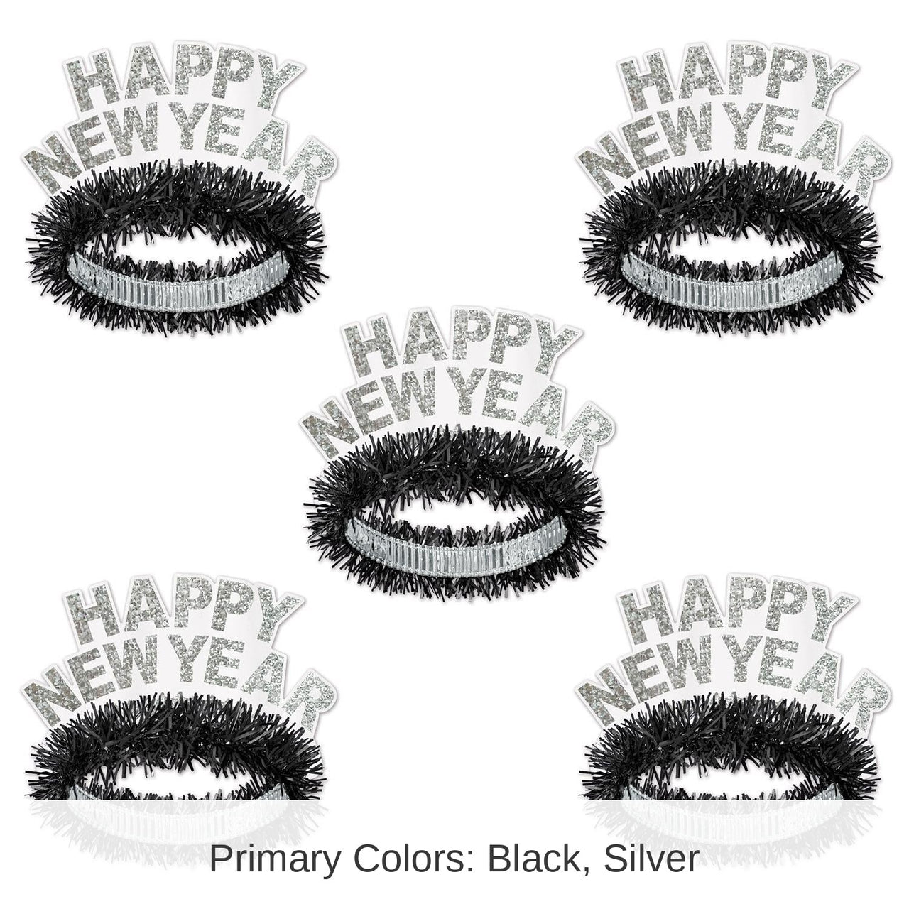 50 Pack Bulk New Year's Eve Black/White Legacy Tiara