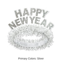 50 Pack Bulk White/Silver Happy New Year Regal Tiara