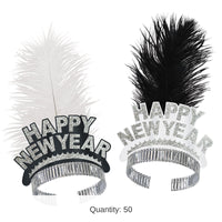 50 Pack Bulk New Year's Eve Chicago Swing Tiara