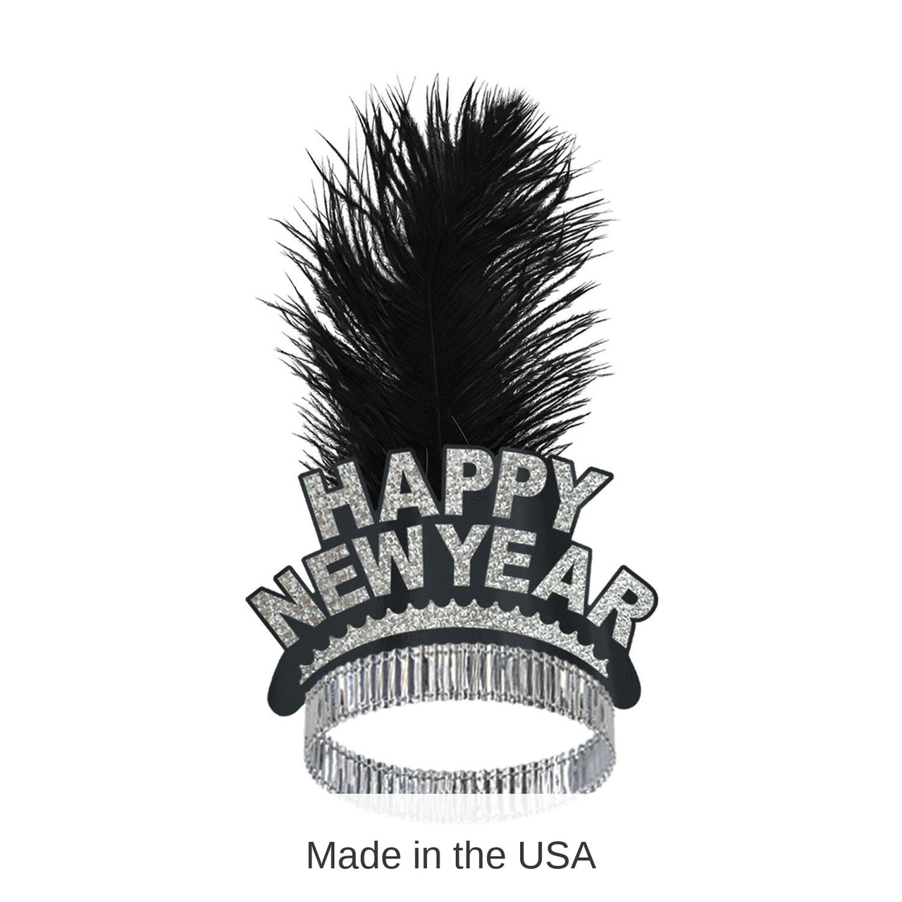 50 Pack Bulk New Year's Eve Black/Silver Swing Tiara