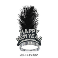 50 Pack Bulk New Year's Eve Black/Silver Swing Tiara