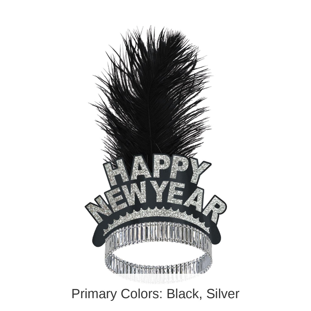 50 Pack Bulk New Year's Eve Black/Silver Swing Tiara