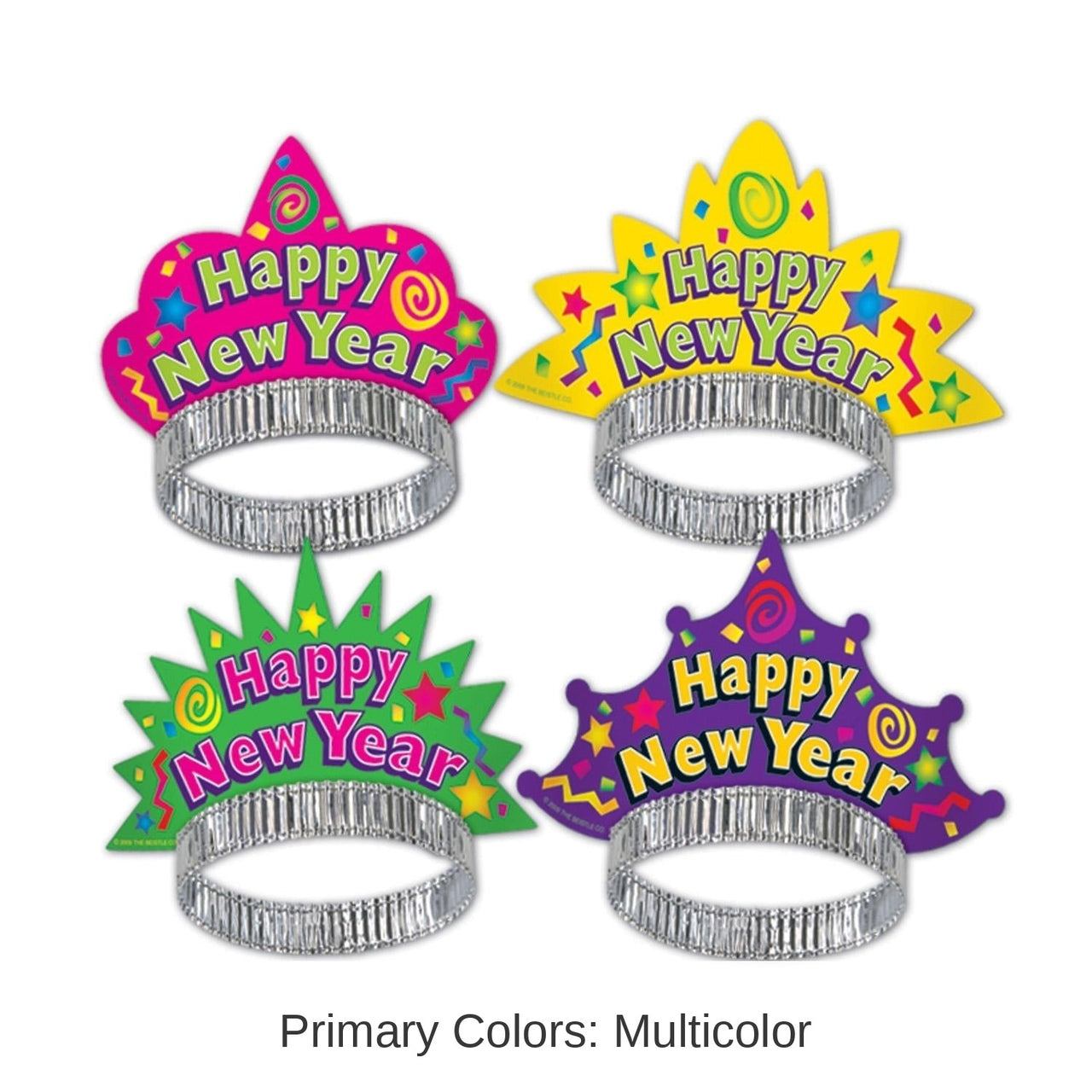 50 Pack Bulk New Year's Eve Color-Brite Tiara