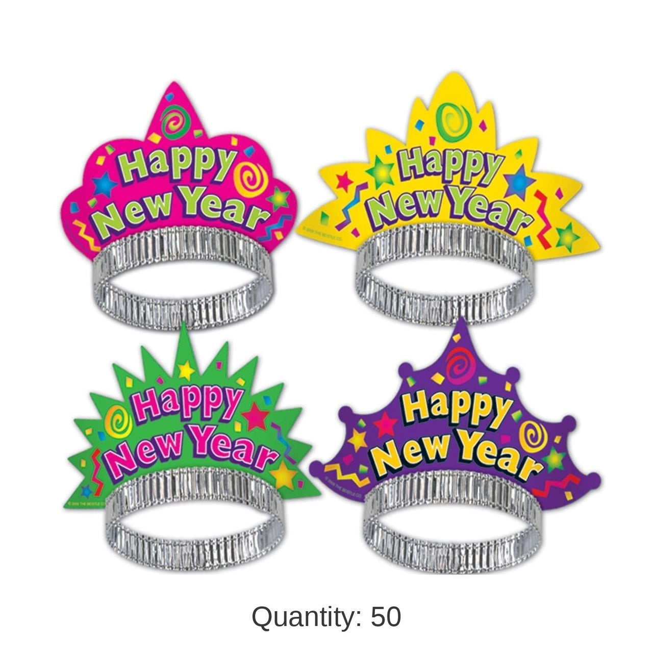 50 Pack Bulk New Year's Eve Color-Brite Tiara