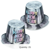 25 Pack Bulk New Year's Eve Disco Fever Hi-Hats