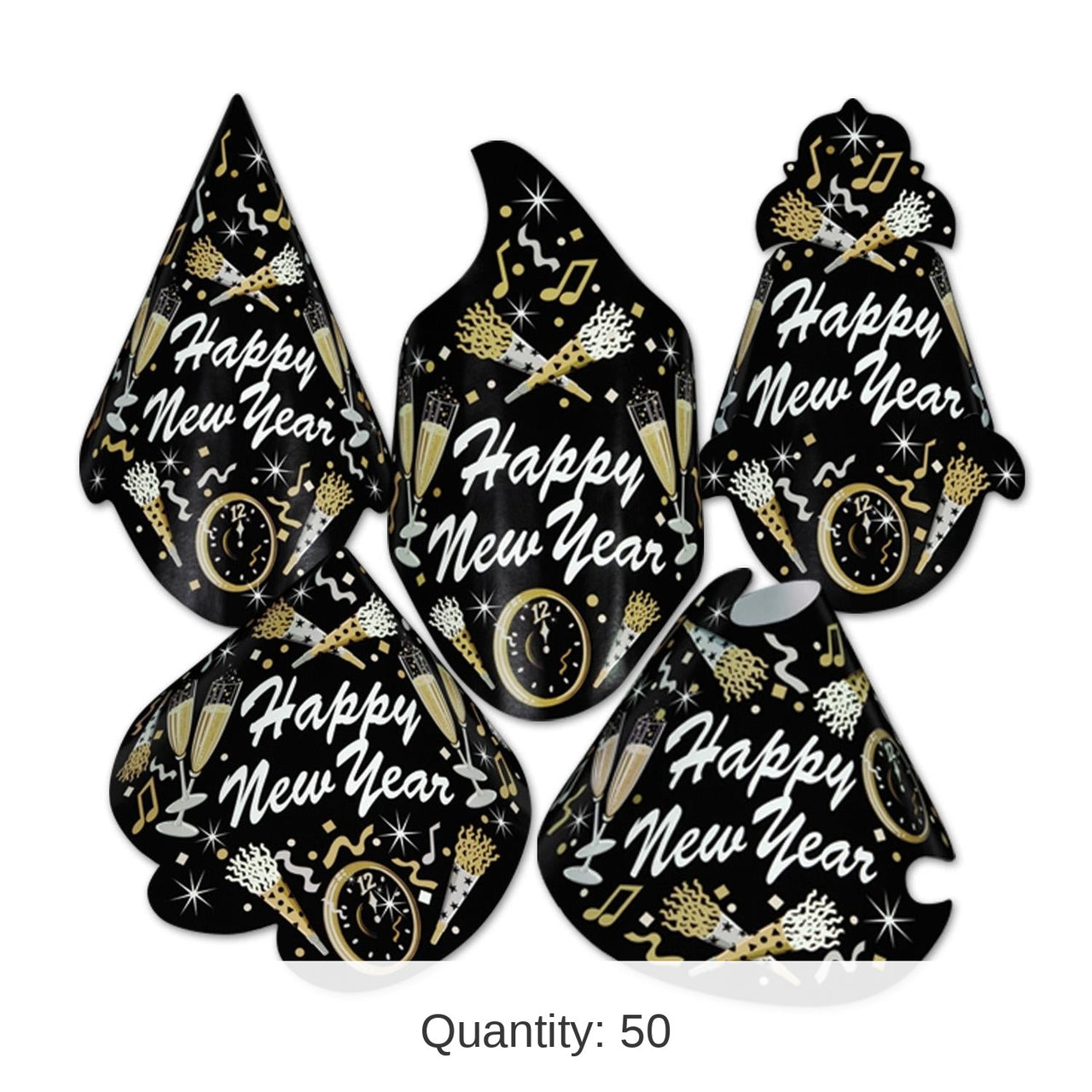 50 Pack Bulk New Year Tymes New Year's Eve Party Hats
