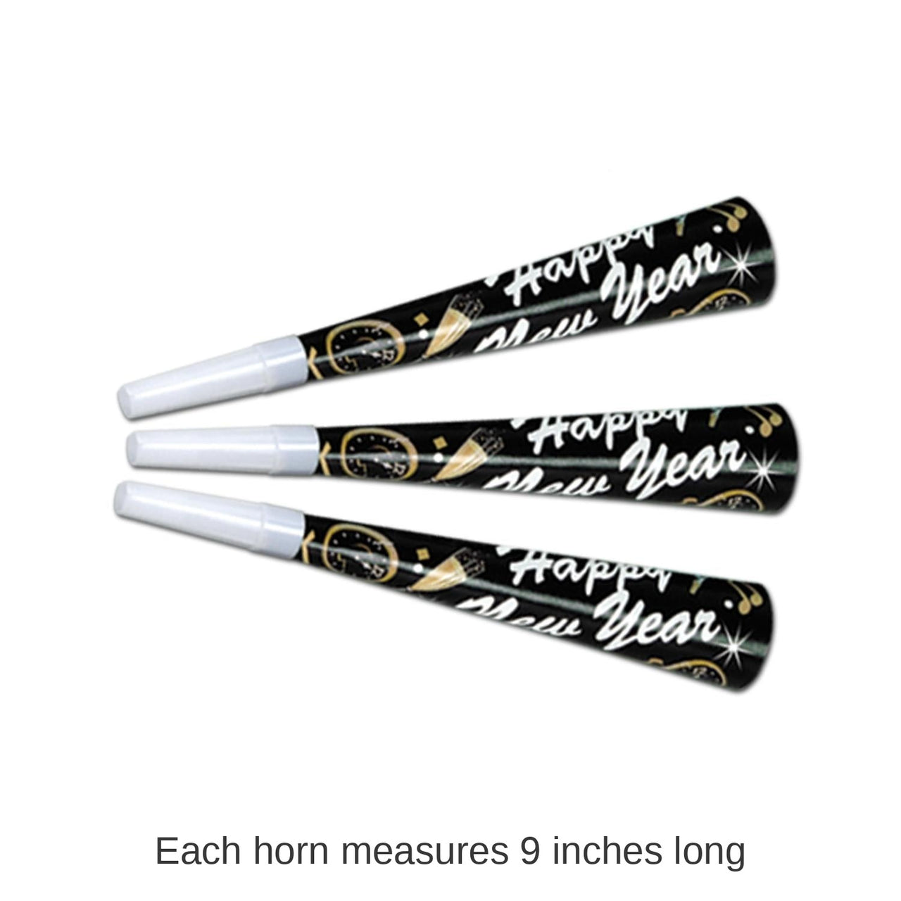 100 Pack Bulk New Year Tymes Horns