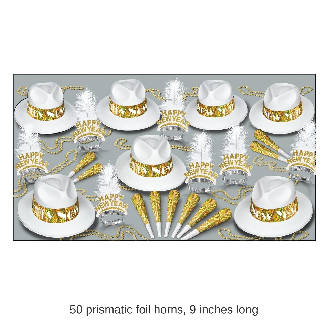 LA Swing Gold New Year's Eve Party Kit for 50 People