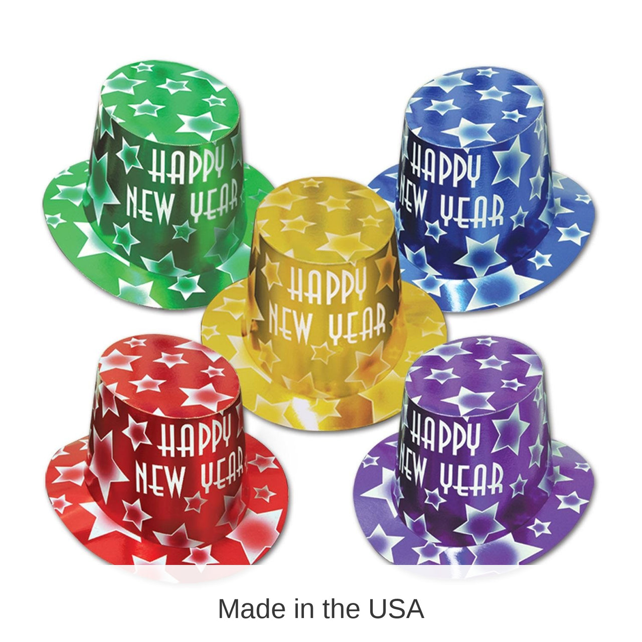 25 Pack Bulk Gem-Star New Years Party Hi-Hats asst colors