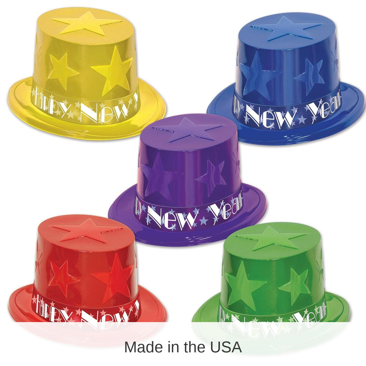 25 Pack Bulk New Year Star Topper Hats