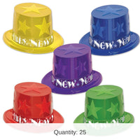 25 Pack Bulk New Year Star Topper Hats