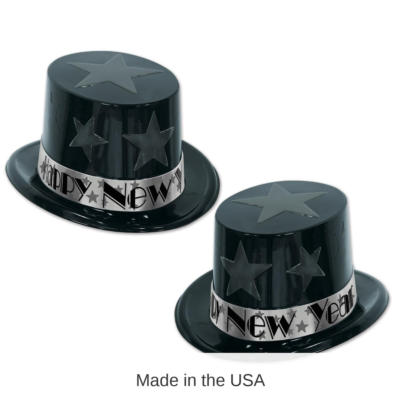 New Year Star Topper Hat- Black and Silver