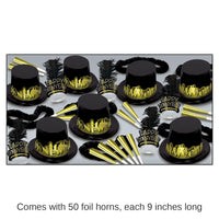 Gold Starry Night New Year's Eve Party Kit for 50 People