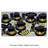 Gold Starry Night New Year's Eve Party Kit for 50 People