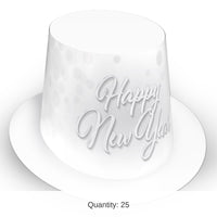 25 Pack Bulk Whiteout New Year Hi-Hat