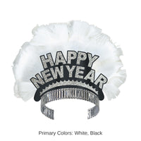 50 Pack Bulk Happy New Year Bird Of Paradise Tiara - black/silver