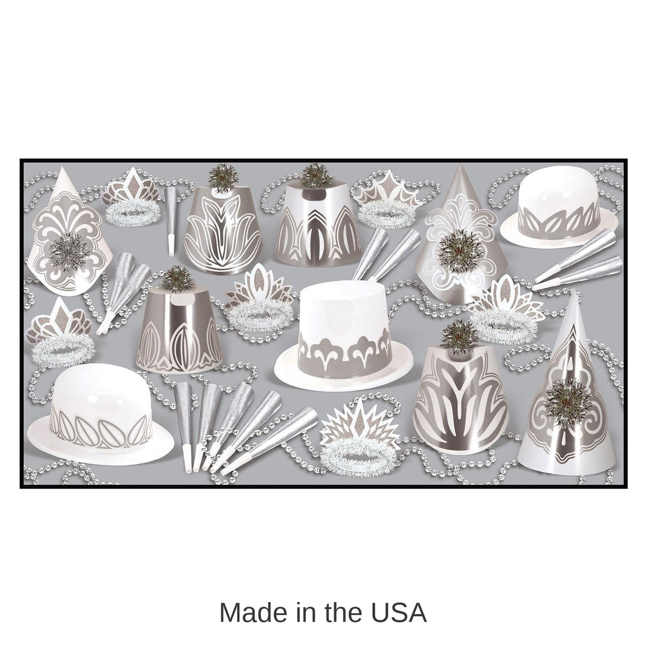 Silver Dollar New Year's Eve Party Kit for 50 People