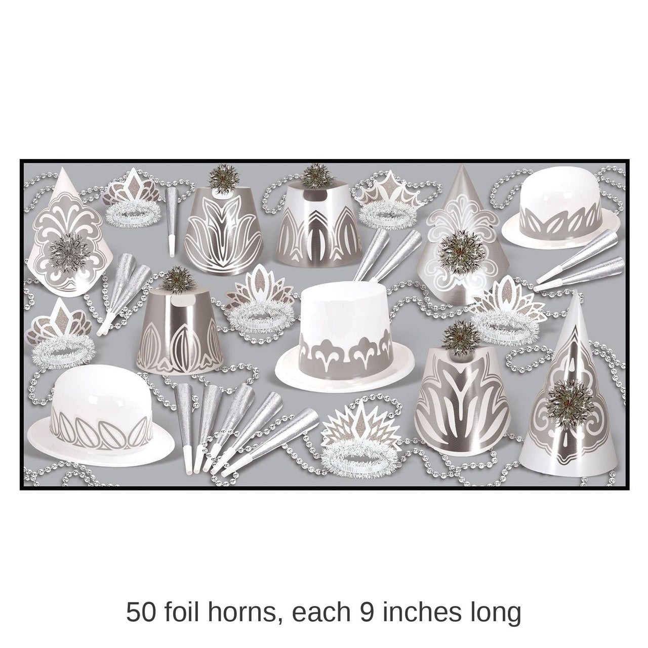Silver Dollar New Year's Eve Party Kit for 50 People