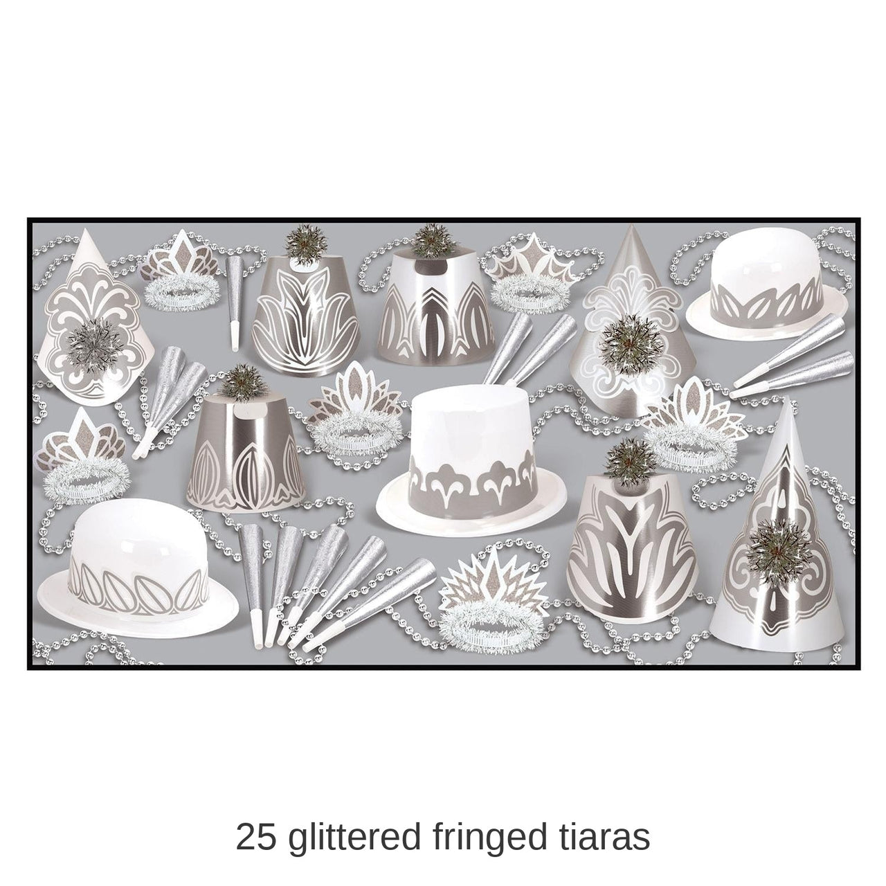 Silver Dollar New Year's Eve Party Kit for 50 People