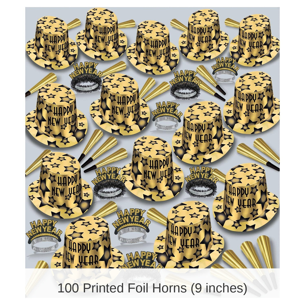 Gem-Star Deluxe Gold New Year's Eve Party Kit for 100 People