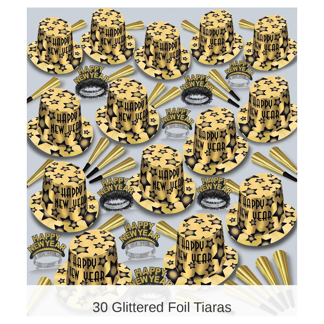 Gem-Star Deluxe Gold New Year's Eve Party Kit for 100 People