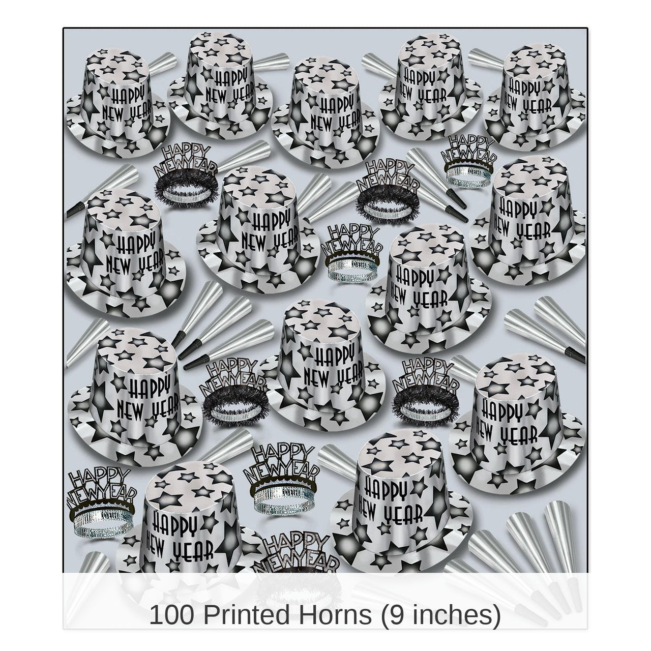 Gem-Star Deluxe Silver New Year's Eve Party Kit for 100 People