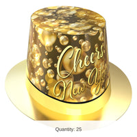 25 Pack Bulk Champagne New Year Hi-Hat
